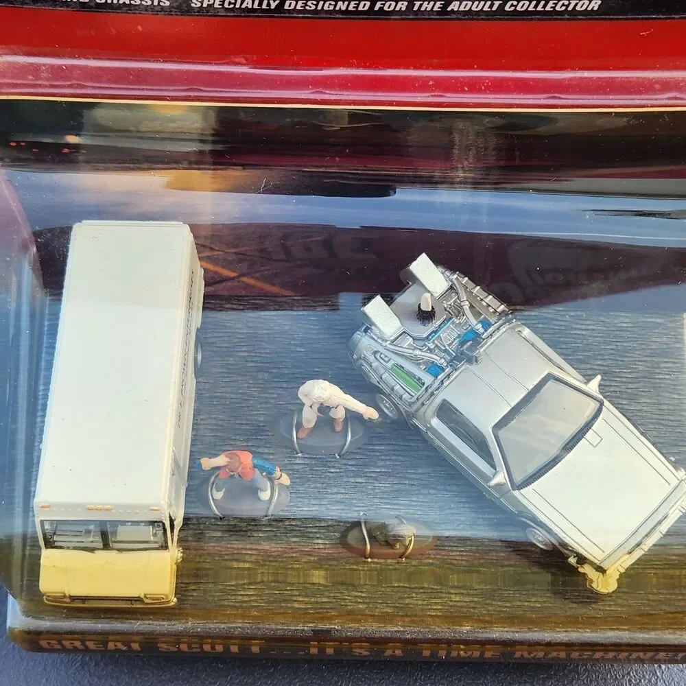 Vintage Johnny Lightning Back to the Future Great Scott Time Machine Diorama